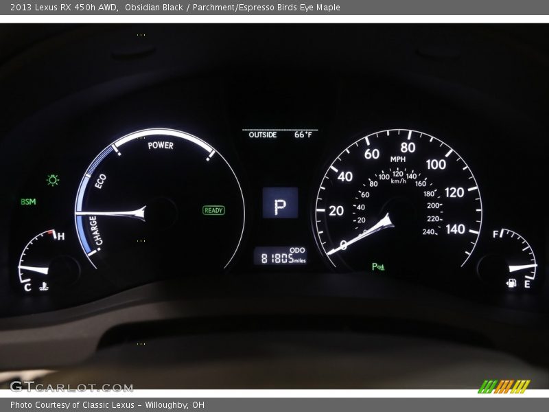 Obsidian Black / Parchment/Espresso Birds Eye Maple 2013 Lexus RX 450h AWD