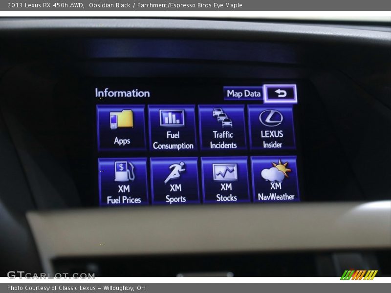 Obsidian Black / Parchment/Espresso Birds Eye Maple 2013 Lexus RX 450h AWD