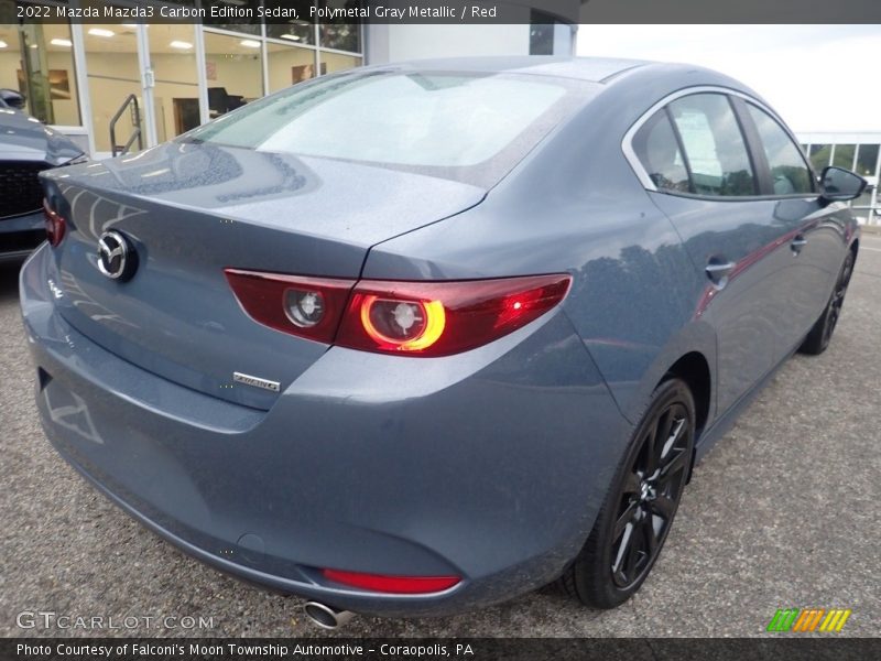 Polymetal Gray Metallic / Red 2022 Mazda Mazda3 Carbon Edition Sedan