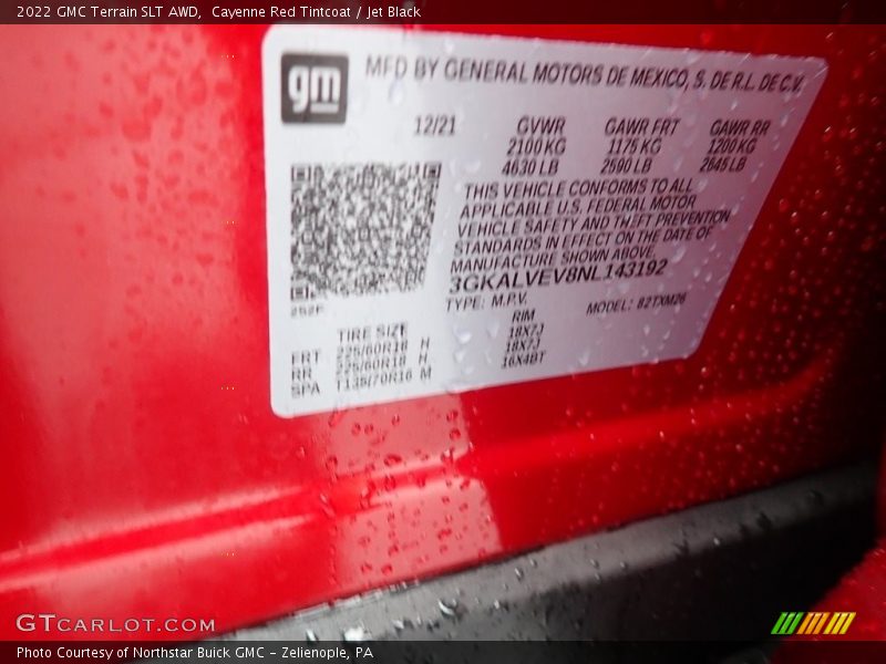 Cayenne Red Tintcoat / Jet Black 2022 GMC Terrain SLT AWD