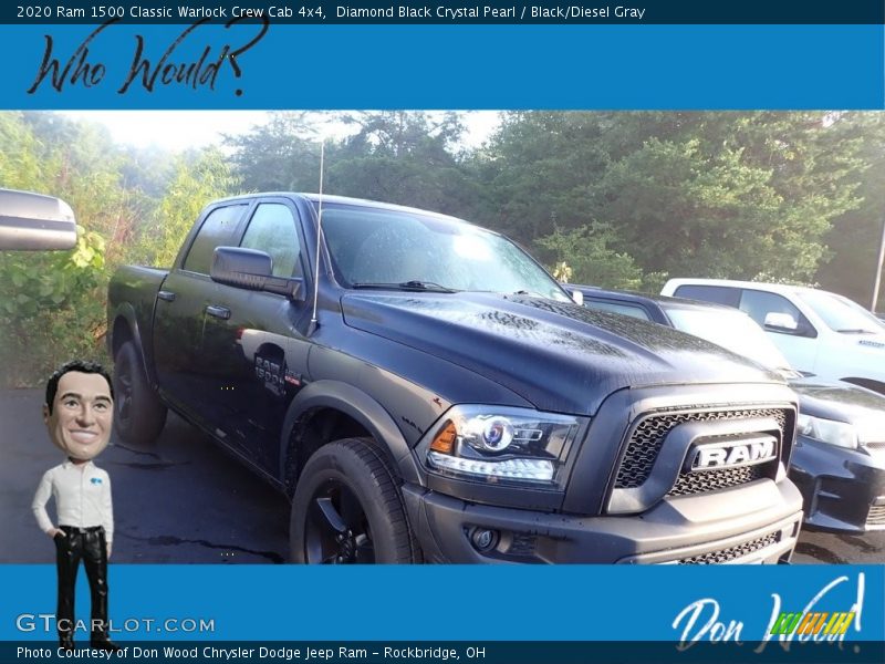 Diamond Black Crystal Pearl / Black/Diesel Gray 2020 Ram 1500 Classic Warlock Crew Cab 4x4