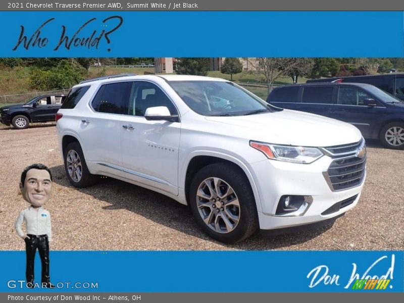 Summit White / Jet Black 2021 Chevrolet Traverse Premier AWD