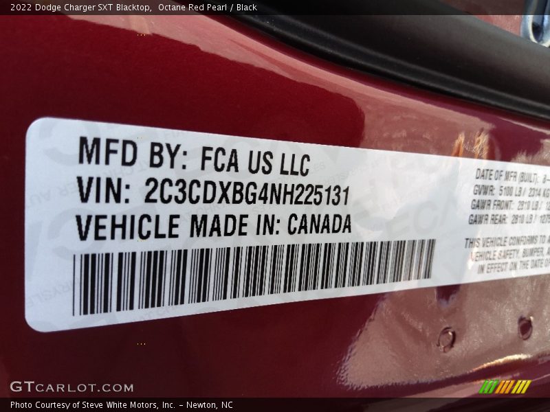 Octane Red Pearl / Black 2022 Dodge Charger SXT Blacktop