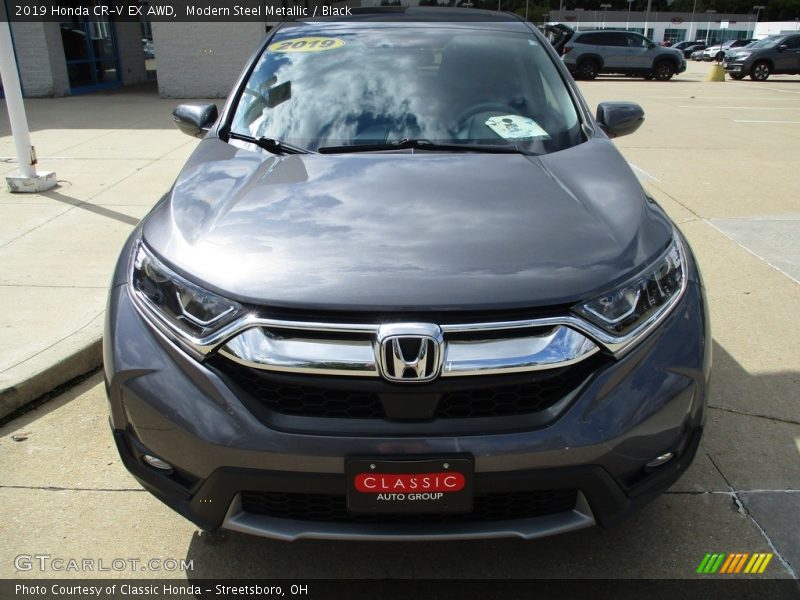 Modern Steel Metallic / Black 2019 Honda CR-V EX AWD