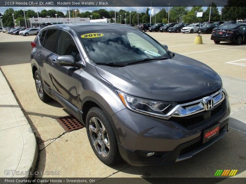 Modern Steel Metallic / Black 2019 Honda CR-V EX AWD