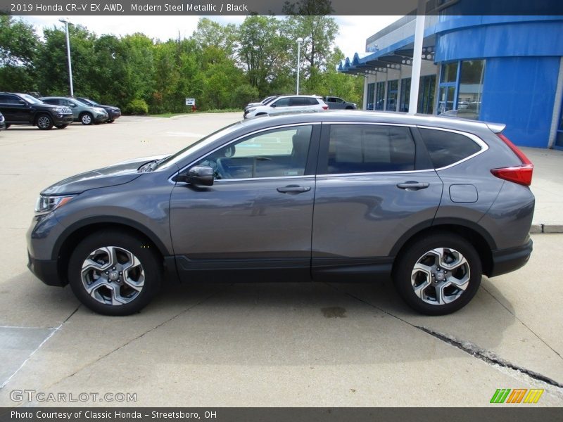Modern Steel Metallic / Black 2019 Honda CR-V EX AWD