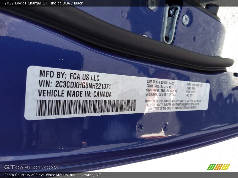 Indigo Blue / Black 2022 Dodge Charger GT