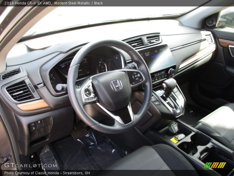 Modern Steel Metallic / Black 2019 Honda CR-V EX AWD
