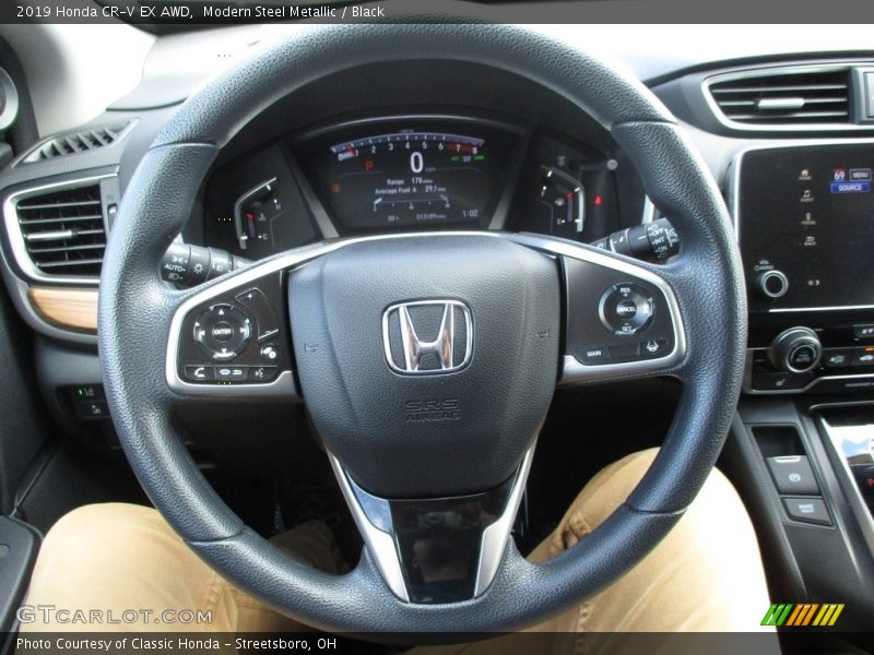 Modern Steel Metallic / Black 2019 Honda CR-V EX AWD