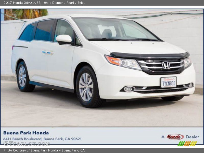 White Diamond Pearl / Beige 2017 Honda Odyssey SE