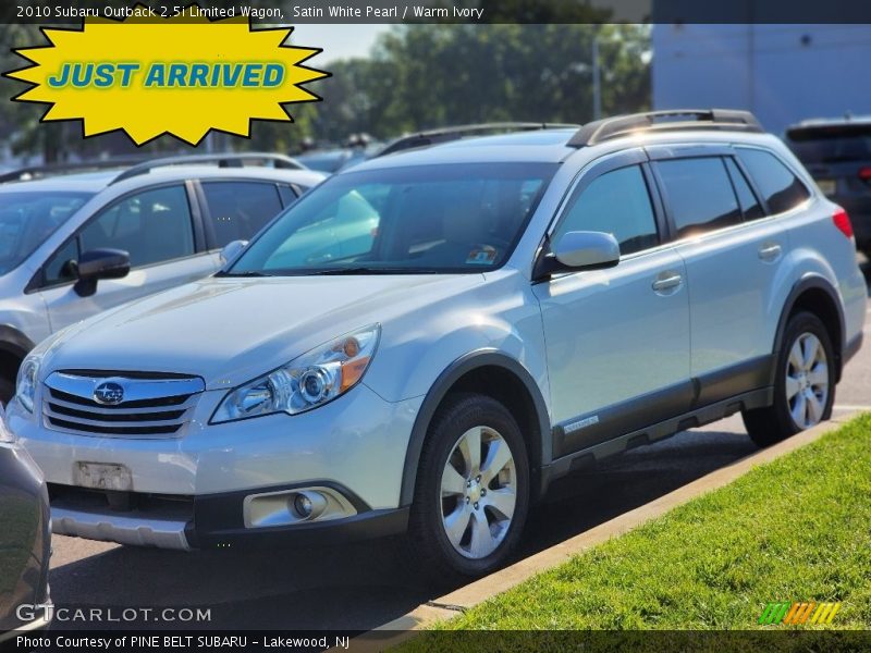 Satin White Pearl / Warm Ivory 2010 Subaru Outback 2.5i Limited Wagon