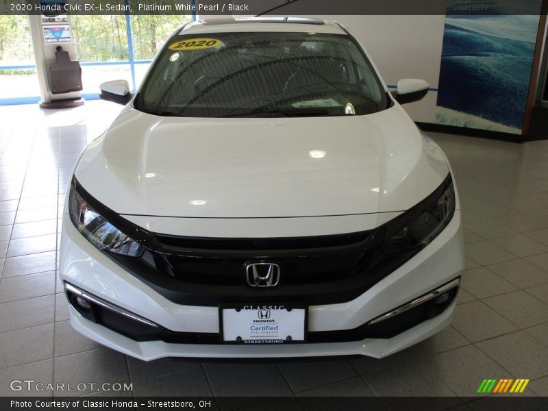 Platinum White Pearl / Black 2020 Honda Civic EX-L Sedan