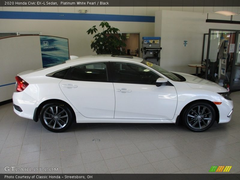 Platinum White Pearl / Black 2020 Honda Civic EX-L Sedan
