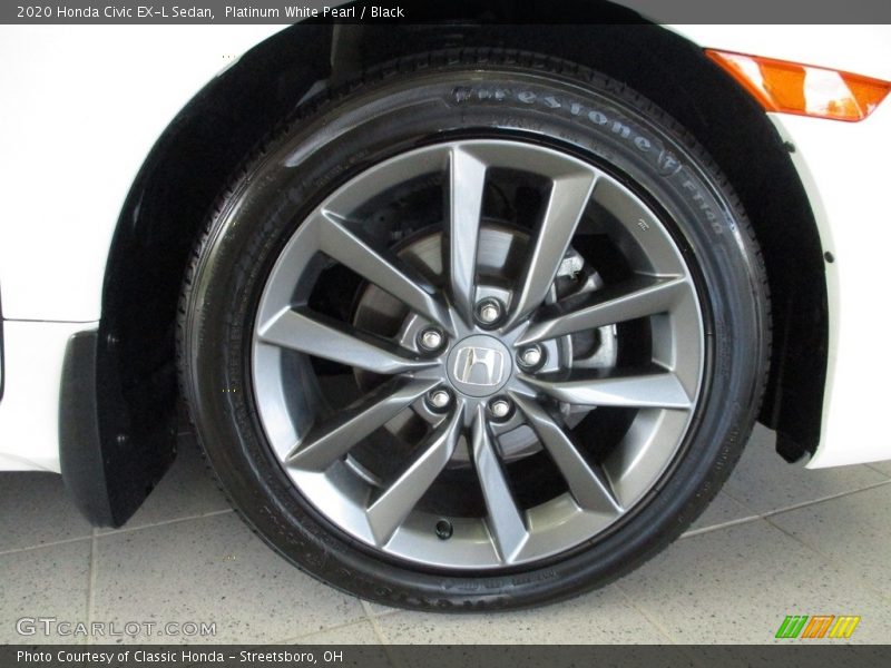 Platinum White Pearl / Black 2020 Honda Civic EX-L Sedan