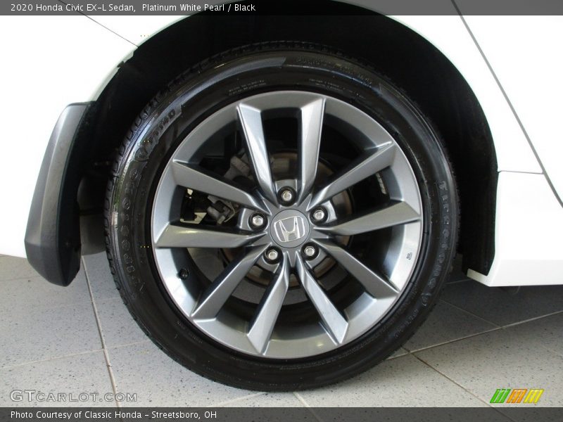 Platinum White Pearl / Black 2020 Honda Civic EX-L Sedan