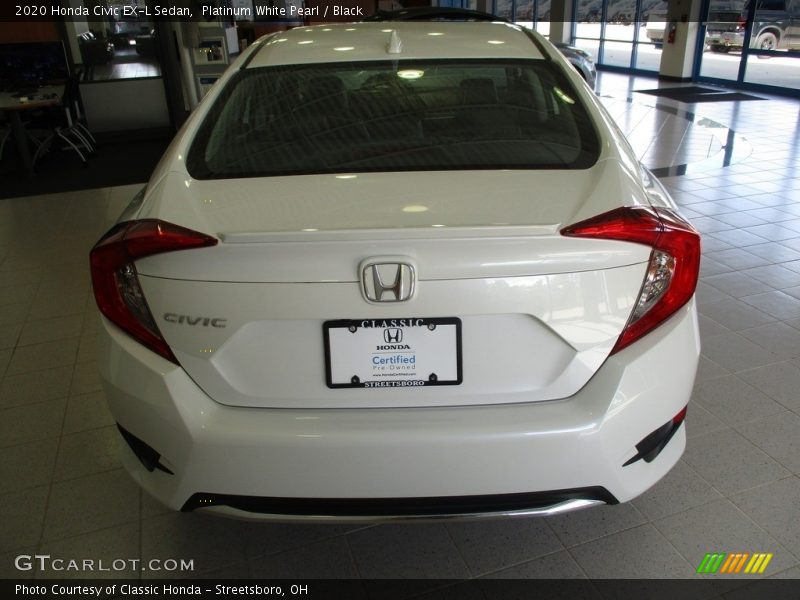 Platinum White Pearl / Black 2020 Honda Civic EX-L Sedan