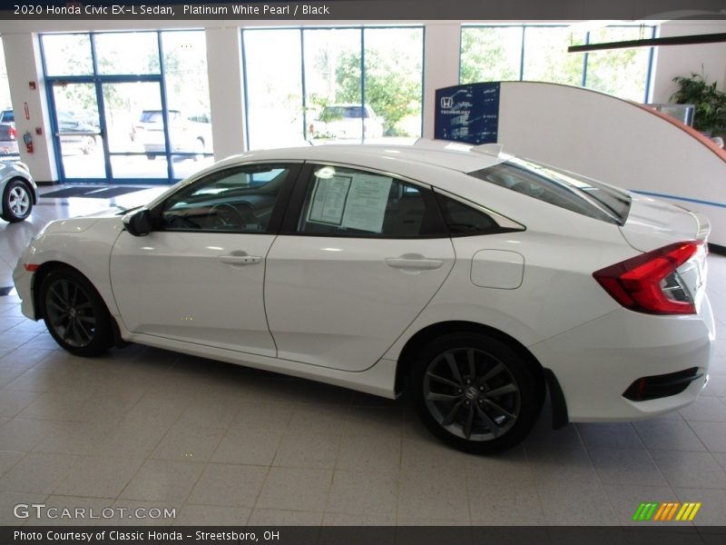 Platinum White Pearl / Black 2020 Honda Civic EX-L Sedan