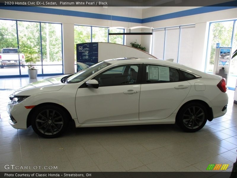 Platinum White Pearl / Black 2020 Honda Civic EX-L Sedan