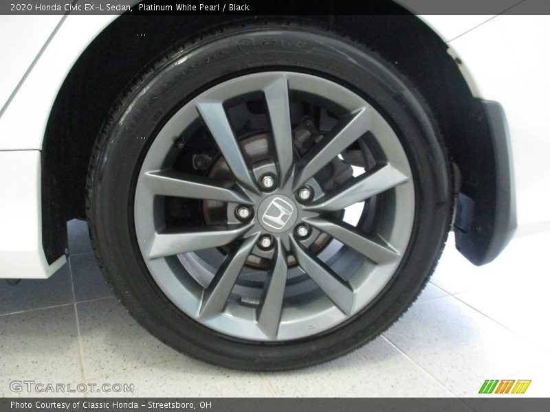 Platinum White Pearl / Black 2020 Honda Civic EX-L Sedan