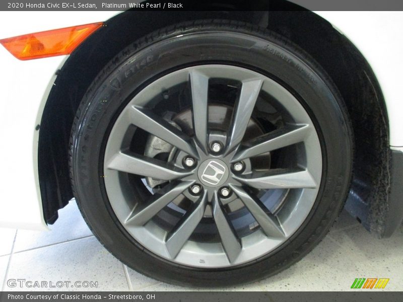 Platinum White Pearl / Black 2020 Honda Civic EX-L Sedan
