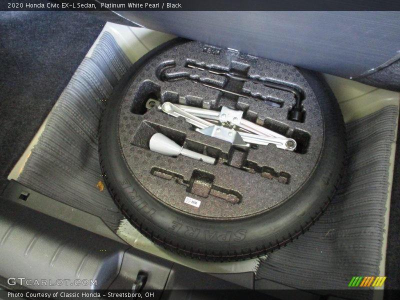 Platinum White Pearl / Black 2020 Honda Civic EX-L Sedan
