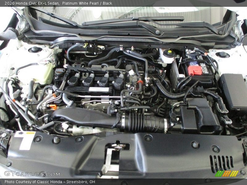 Platinum White Pearl / Black 2020 Honda Civic EX-L Sedan