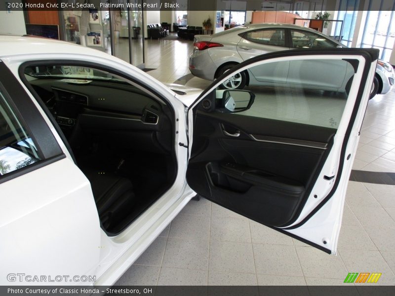 Platinum White Pearl / Black 2020 Honda Civic EX-L Sedan