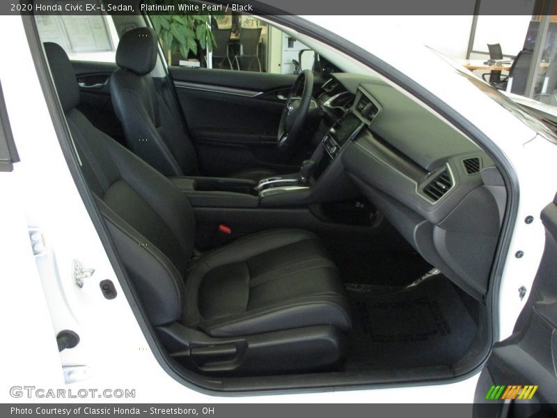 Platinum White Pearl / Black 2020 Honda Civic EX-L Sedan