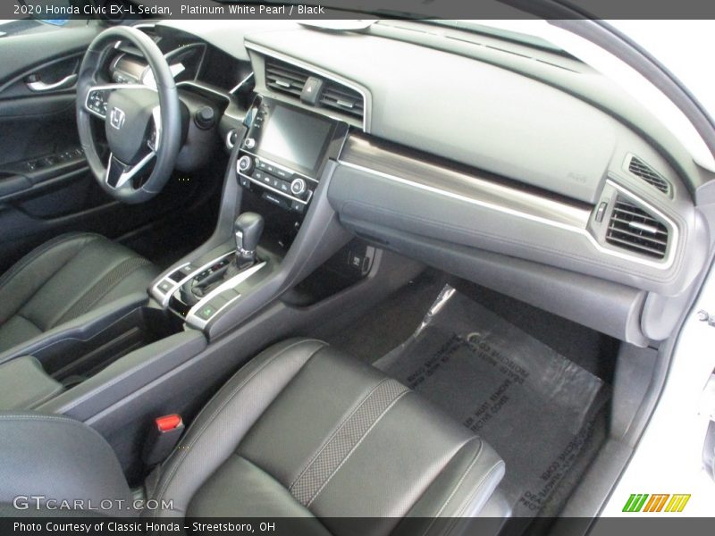 Platinum White Pearl / Black 2020 Honda Civic EX-L Sedan