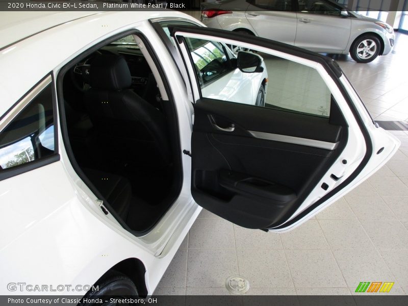 Platinum White Pearl / Black 2020 Honda Civic EX-L Sedan