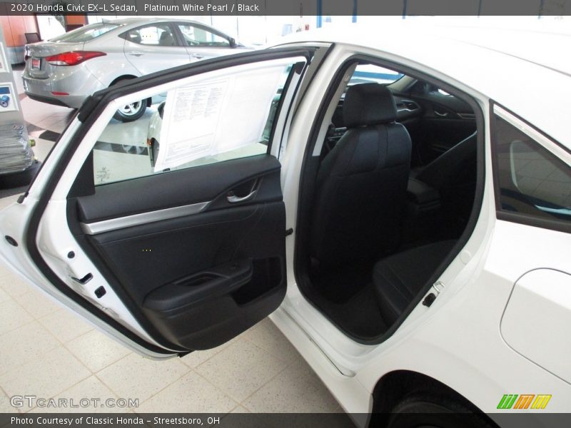 Platinum White Pearl / Black 2020 Honda Civic EX-L Sedan