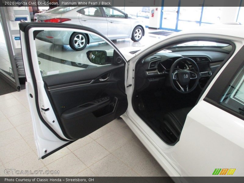 Platinum White Pearl / Black 2020 Honda Civic EX-L Sedan