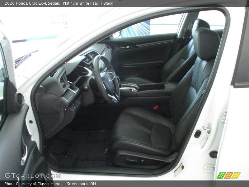 Platinum White Pearl / Black 2020 Honda Civic EX-L Sedan