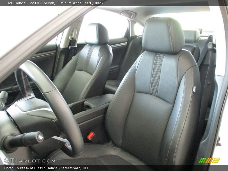 Platinum White Pearl / Black 2020 Honda Civic EX-L Sedan