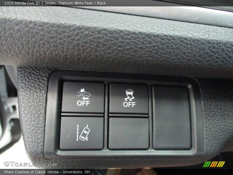 Platinum White Pearl / Black 2020 Honda Civic EX-L Sedan