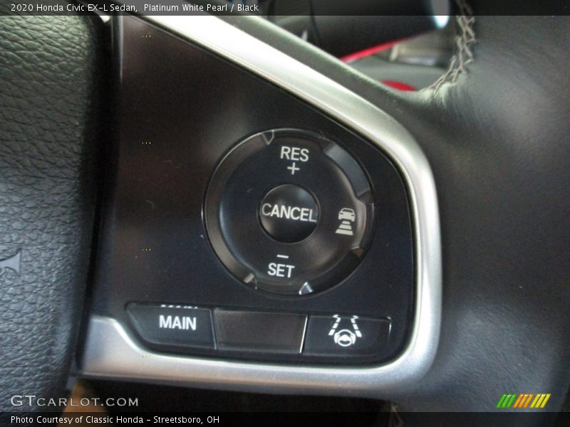 Platinum White Pearl / Black 2020 Honda Civic EX-L Sedan