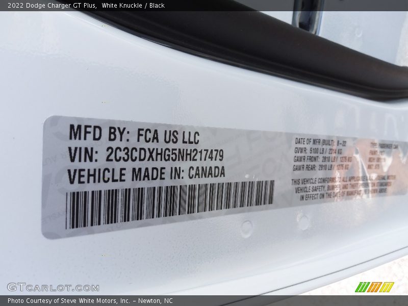 White Knuckle / Black 2022 Dodge Charger GT Plus