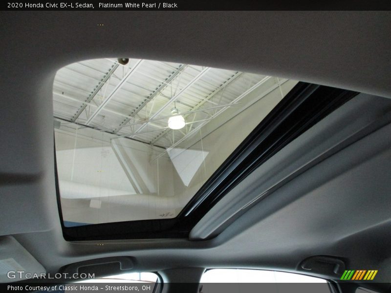 Platinum White Pearl / Black 2020 Honda Civic EX-L Sedan