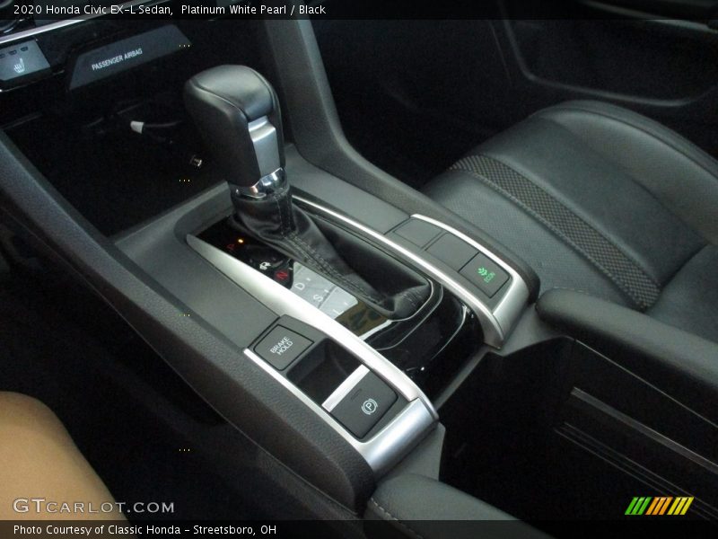 Platinum White Pearl / Black 2020 Honda Civic EX-L Sedan