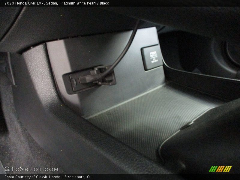 Platinum White Pearl / Black 2020 Honda Civic EX-L Sedan
