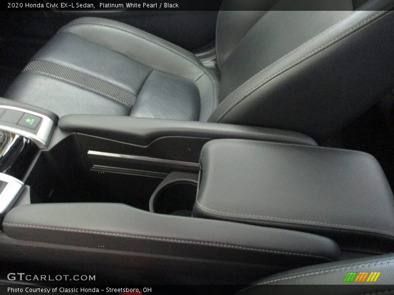 Platinum White Pearl / Black 2020 Honda Civic EX-L Sedan