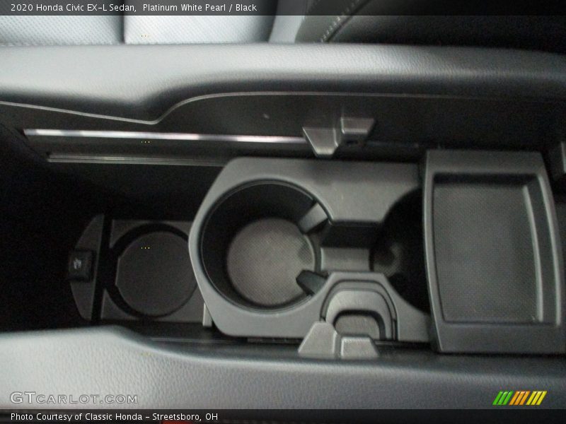 Platinum White Pearl / Black 2020 Honda Civic EX-L Sedan
