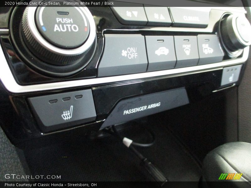 Platinum White Pearl / Black 2020 Honda Civic EX-L Sedan