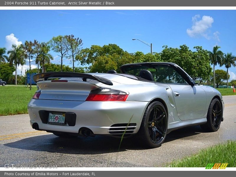 Arctic Silver Metallic / Black 2004 Porsche 911 Turbo Cabriolet