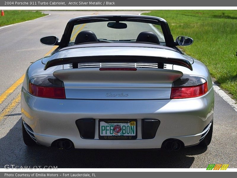 Arctic Silver Metallic / Black 2004 Porsche 911 Turbo Cabriolet