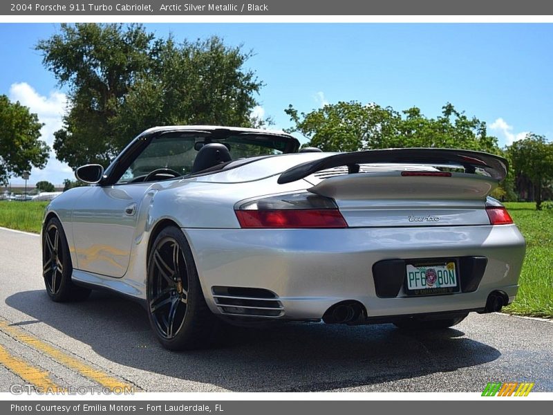Arctic Silver Metallic / Black 2004 Porsche 911 Turbo Cabriolet