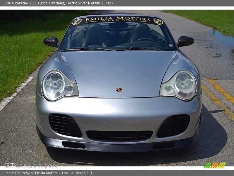 Arctic Silver Metallic / Black 2004 Porsche 911 Turbo Cabriolet