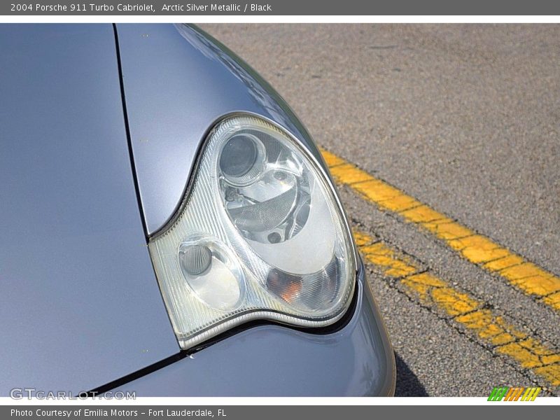 Arctic Silver Metallic / Black 2004 Porsche 911 Turbo Cabriolet