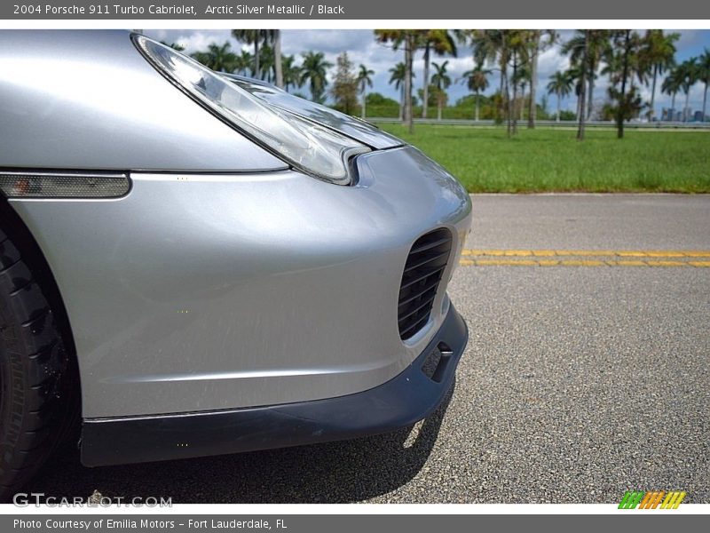 Arctic Silver Metallic / Black 2004 Porsche 911 Turbo Cabriolet