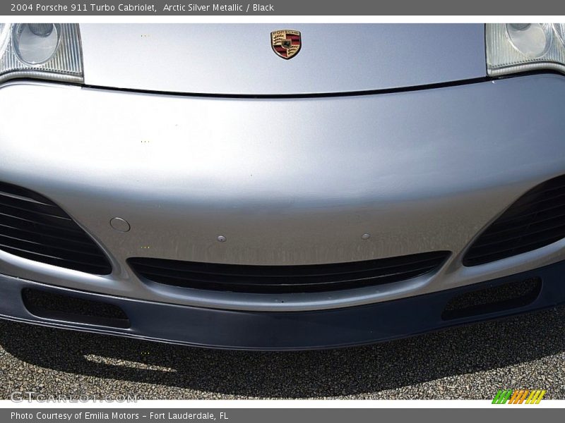 Arctic Silver Metallic / Black 2004 Porsche 911 Turbo Cabriolet